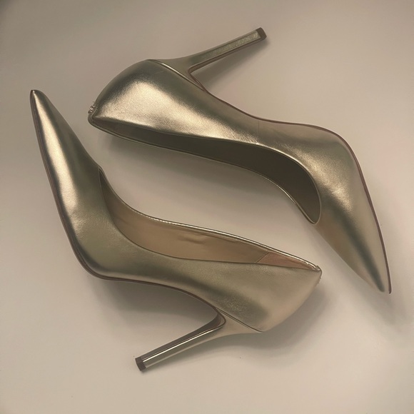 Sam Edelman HAZEL, LIGHT GOLD LEATHER POINTED TOE HEEL Size 9. NWOT - Picture 2 of 8